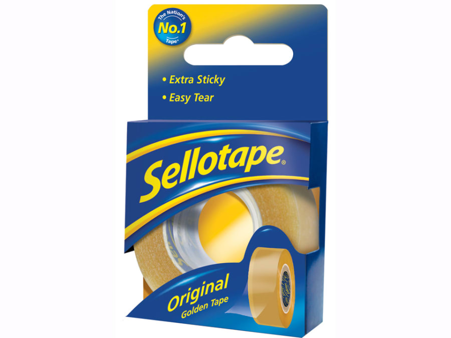 Sellotape 2928295 Original Golden Sticky Tape - 1 Roll 18mm x 66m
