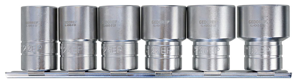 Gedore 3292207 KL-4043-300 Socket Set, 1/2", EP TX-Plus, 6-pc