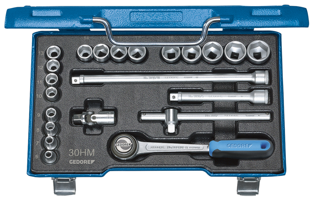 Gedore 6239700 D 30 HMU-10 Socket wrench set 3/8" 22 pieces UD profile 6-22 mm