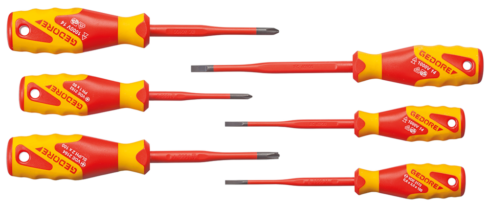 Gedore 2928701 VDE 2162-2172 PM-06 VDE Screwdriver set SLIM DRIVE, 6 pieces