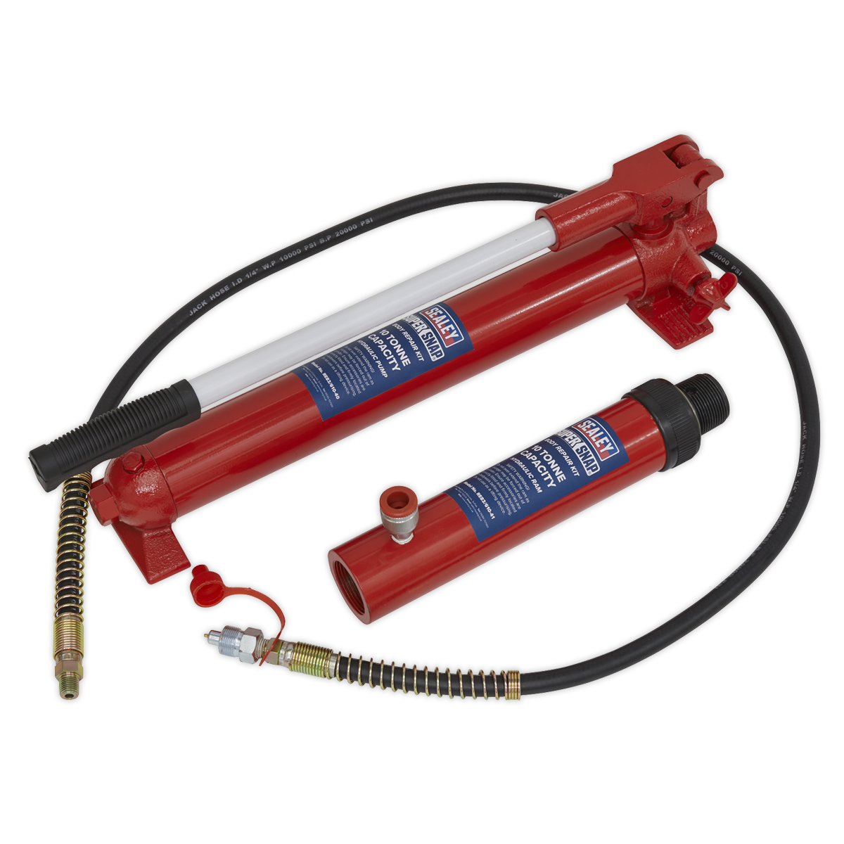 Sealey 610/45 SuperSnap Push Ram with Pump & Hose Assembly 10 Tonne
