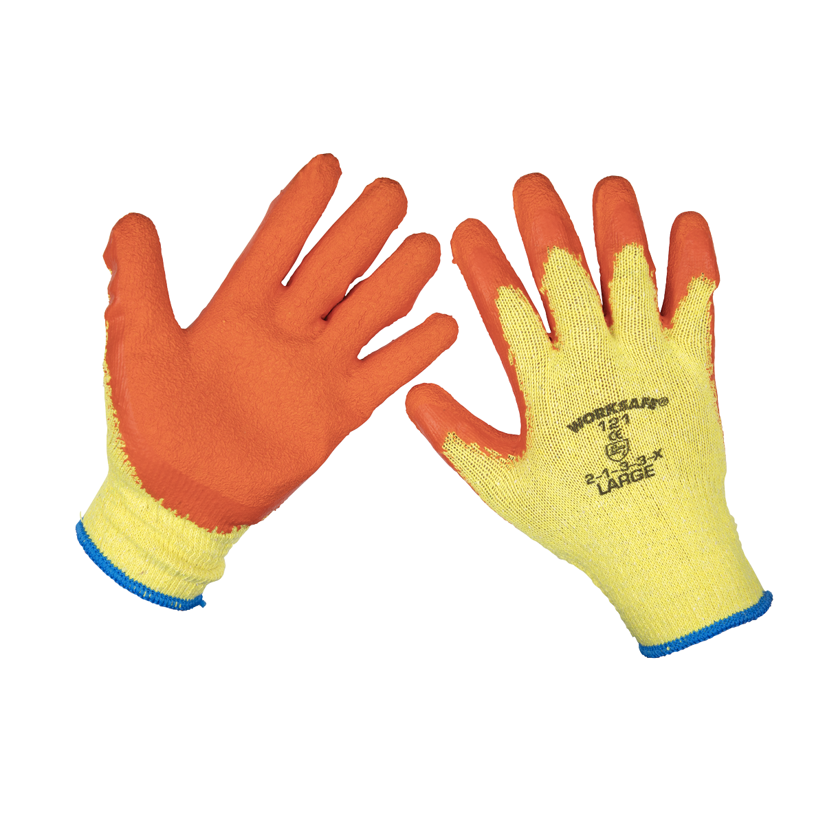 Worksafe 9121L Super Grip Knitted Gloves with Latex Palm, Large - Pair