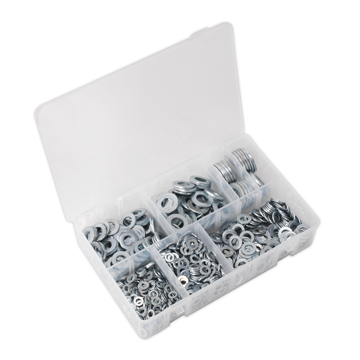 Sealey AB055WA Flat Washer Assortment M5-M16 Form A 1070pc
