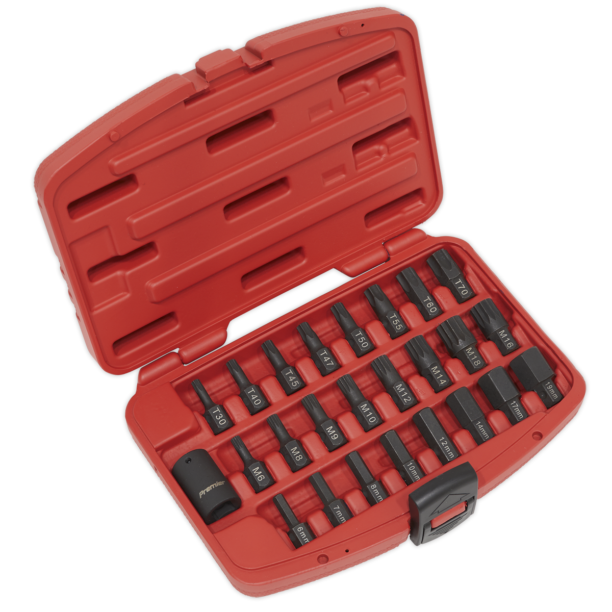 Sealey AK5612 Premier TRX-Star*/Hex/Spline Impact Bit Set 1/2"Sq Drive 25pc