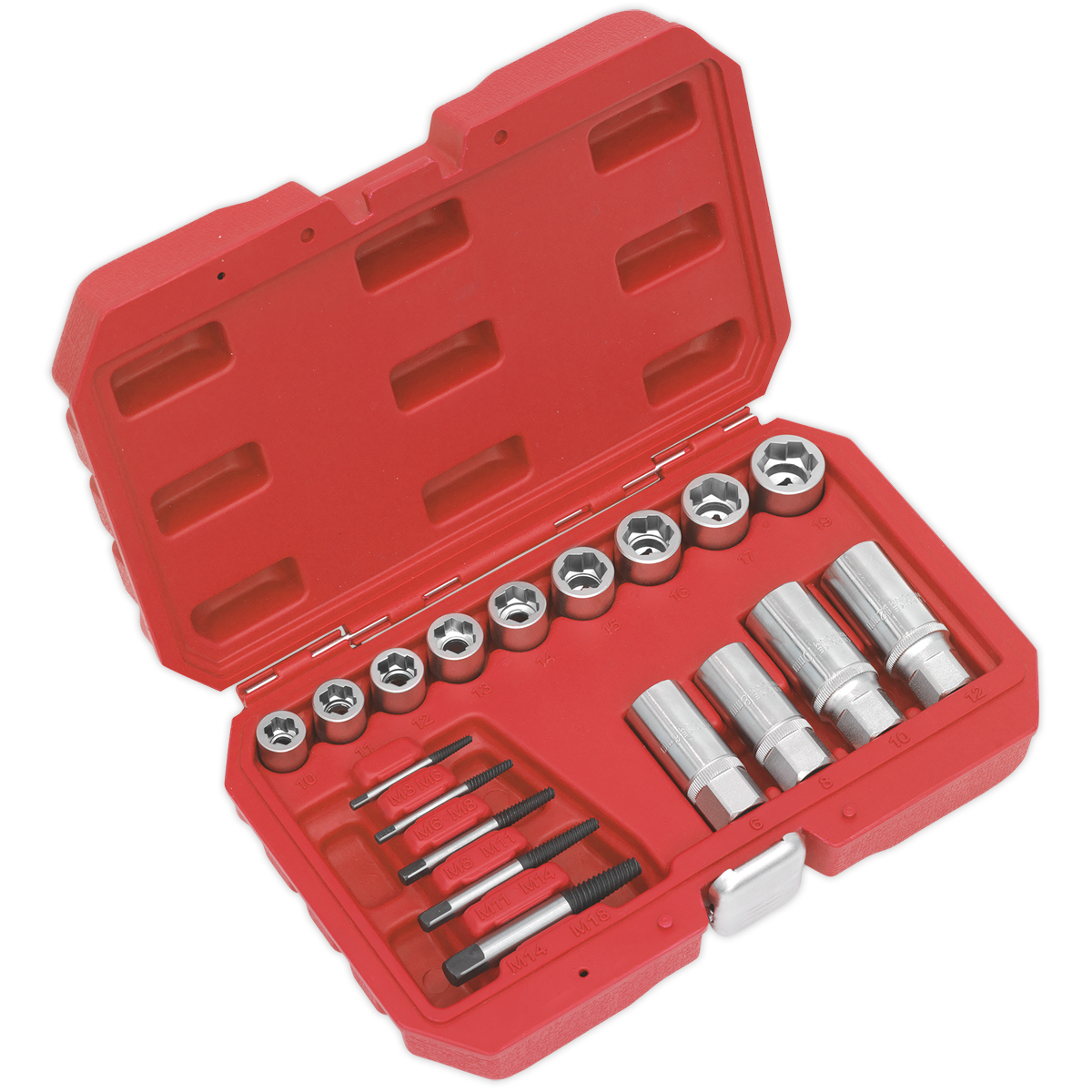 Sealey AK751 Premier Bolt, Stud & Screw Extractor Set 18pc