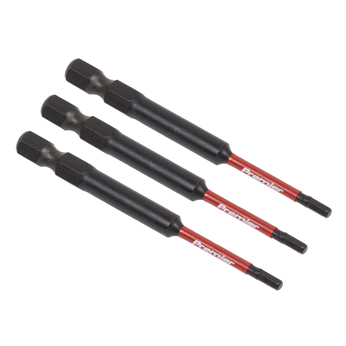 Sealey AK8260 Premier Hex Impact Power Tool Bits 2.5 x 75mm 3pc