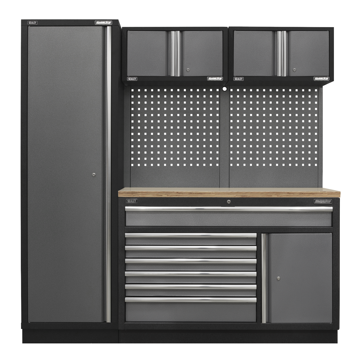 Sealey APMSSTACK10W Superline Pro Storage System with Pressed Wood Worktop 1.96m