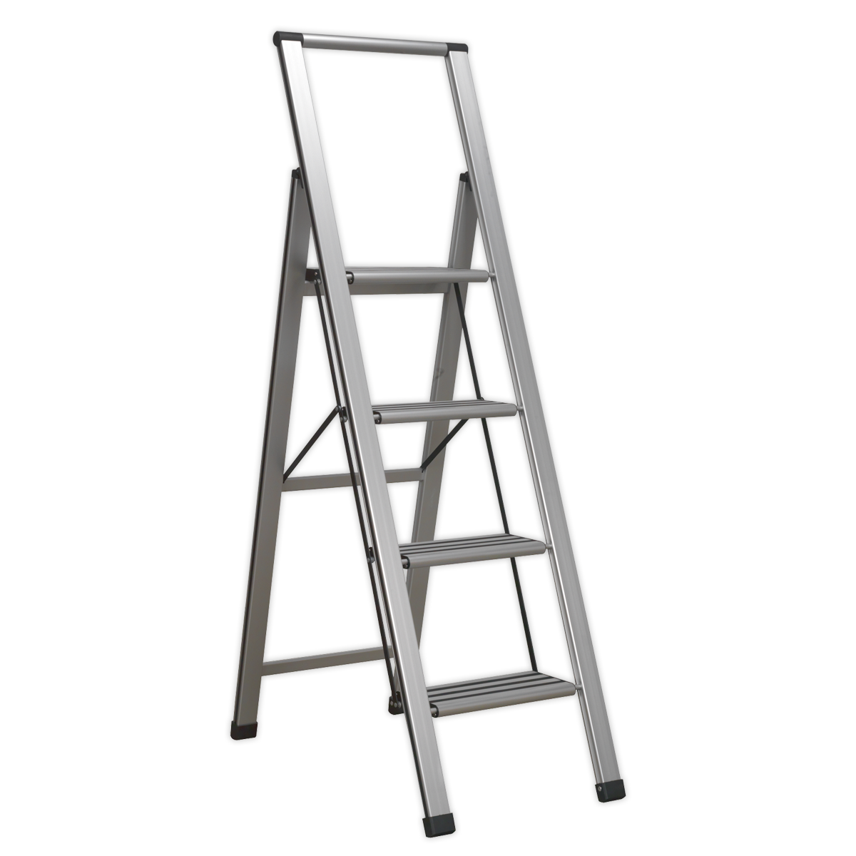 Sealey APSL4 Aluminium Professional Folding Step Ladder 4-Step 150kg Capacity - EN 1483