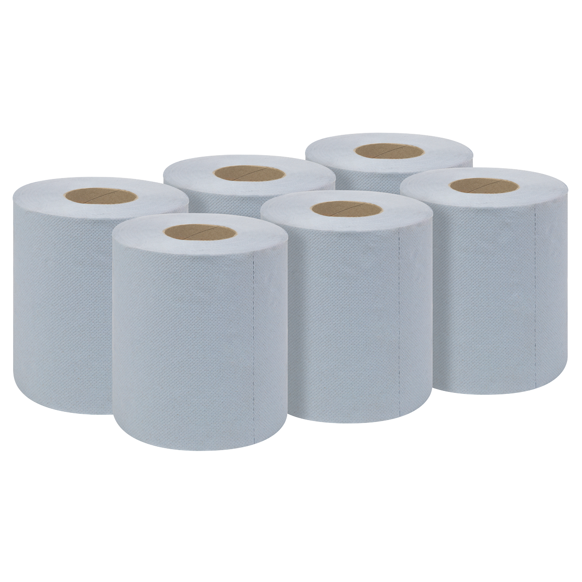 Sealey BLU60 2-Ply Embossed Blue Paper Roll 60m - Pack of 6