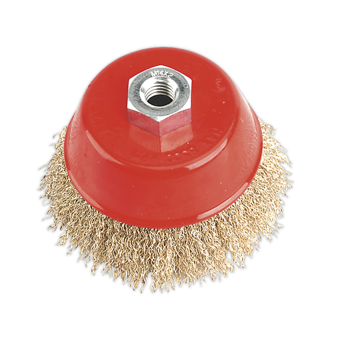 Sealey CBC100 100mm Brassed Steel Crimped Wire Cup Brush M14 x 2mm