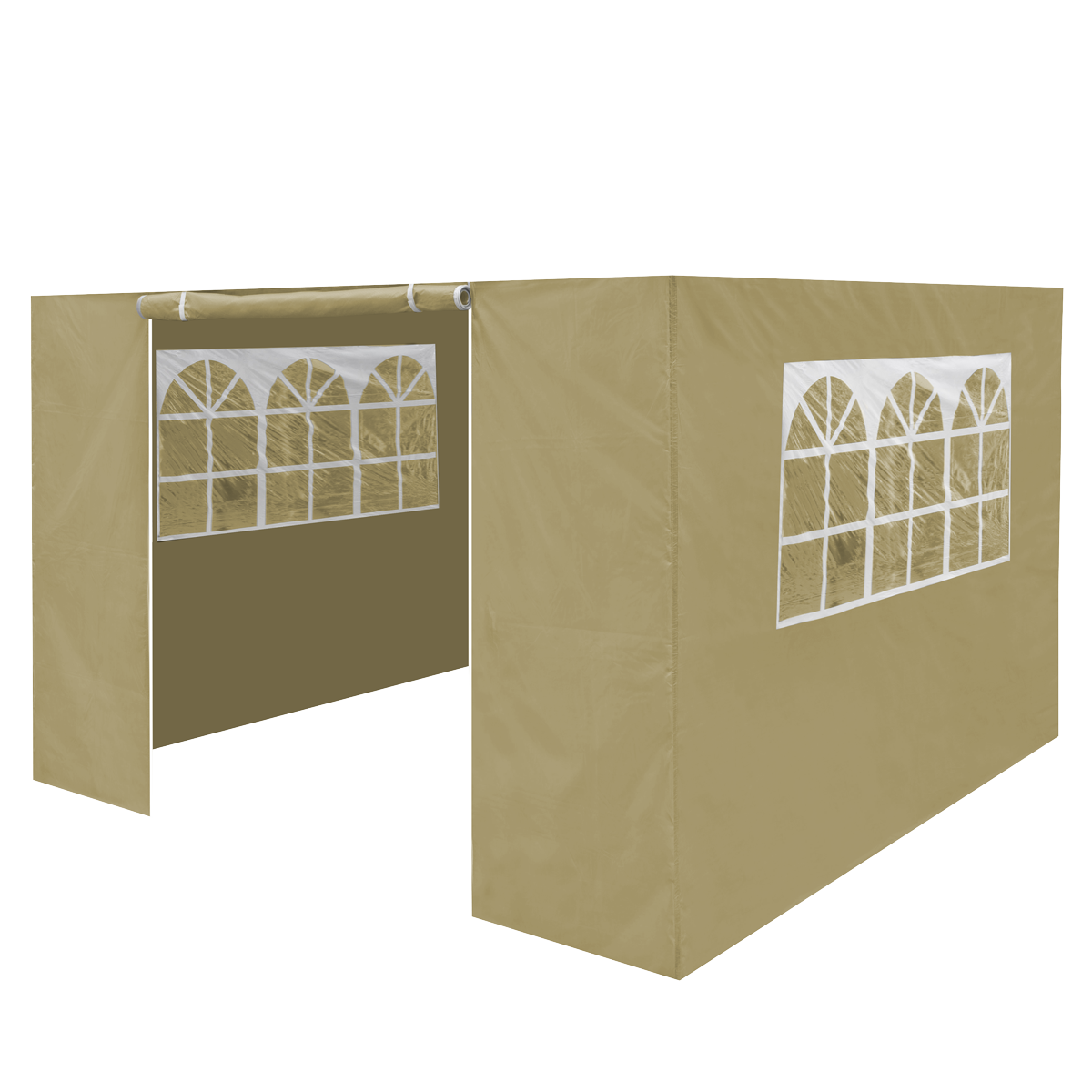 Dellonda DG142 Premium Side Walls/Doors/Windows for Gazebo/Marquee, Fits 2 x 2m Models - Beige