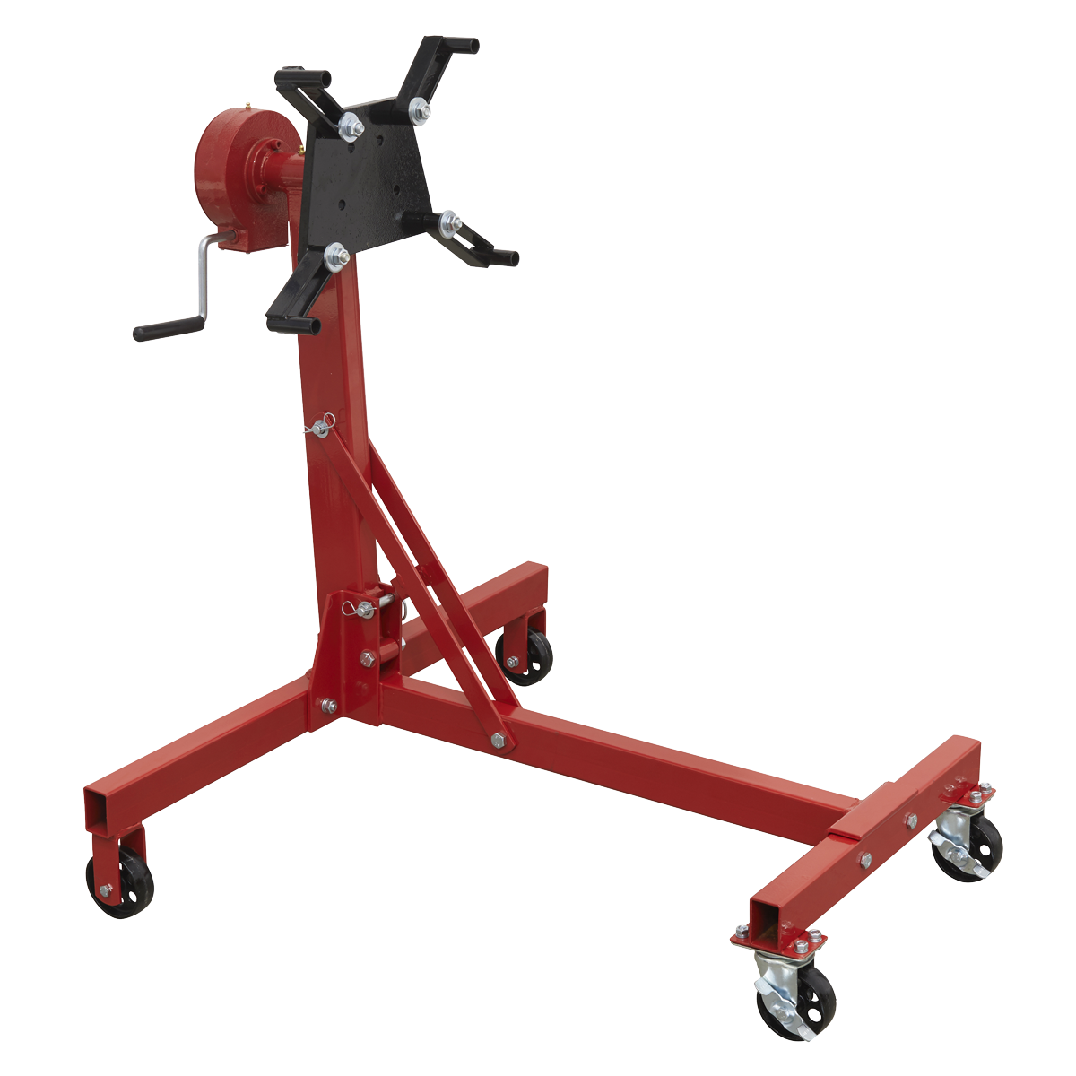 Sealey ES480D Folding 360° Rotating Engine Stand with Geared Handle Drive 450kg Capacity