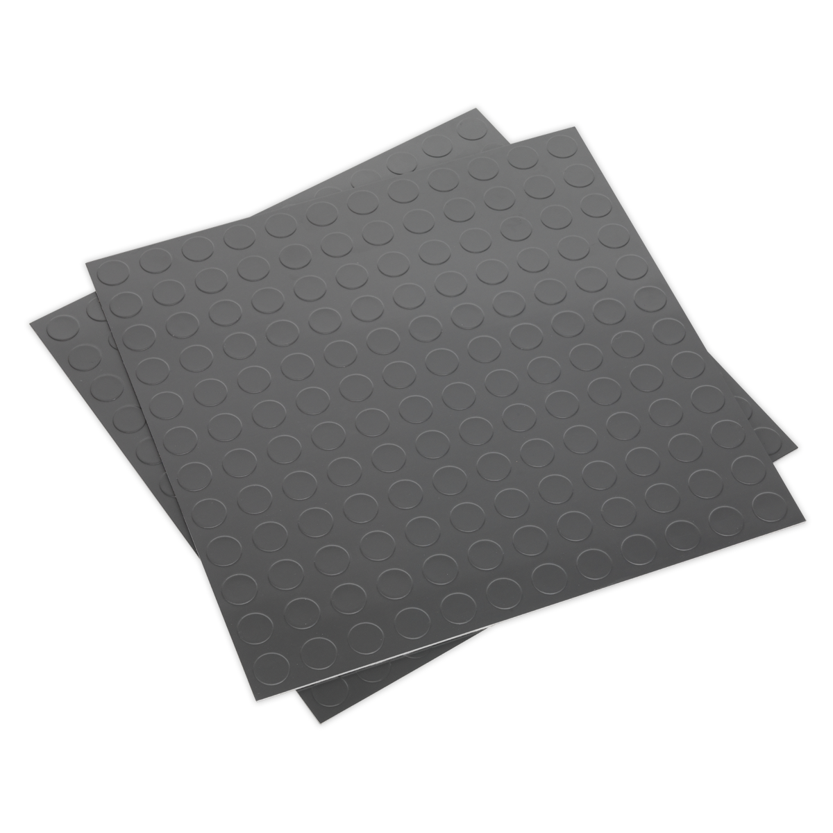 Sealey FT2S Vinyl Floor Tile with Peel & Stick Backing Silver Coin - Pack of 16