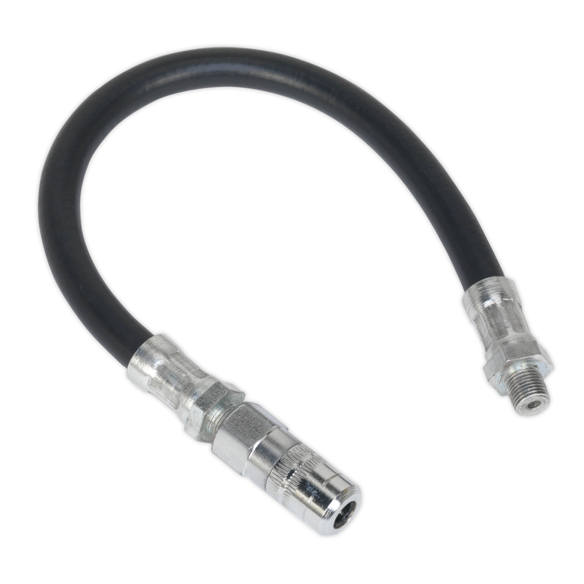 Sealey GGHE300 Flexible Rubber Grease Gun Delivery Hose with 4-Jaw Connector 300mm 1/8"BSP Gas