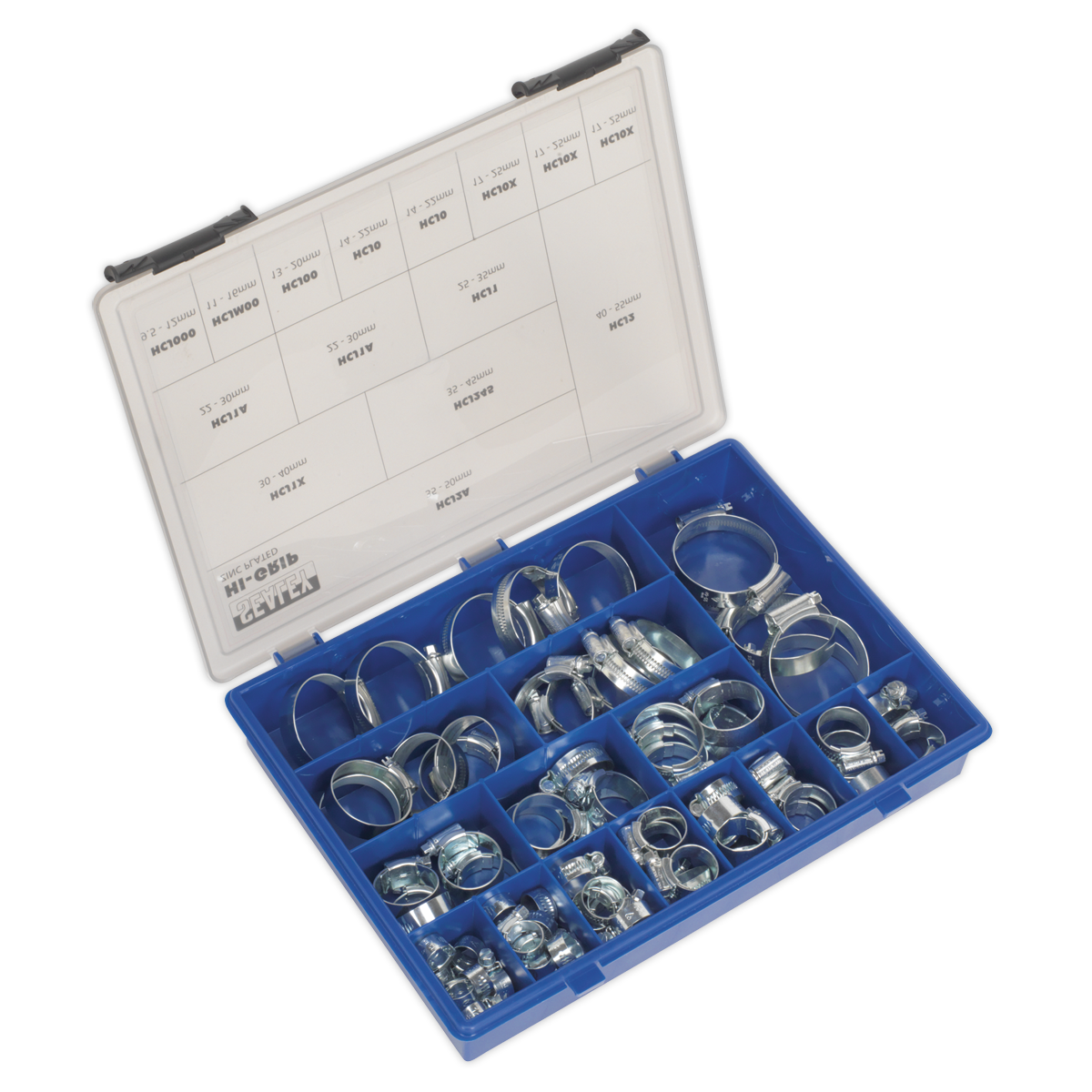 Sealey HCJ85AC HI-GRIP Zinc Plated Hose Clip Assortment 9.5-55mm 81pc