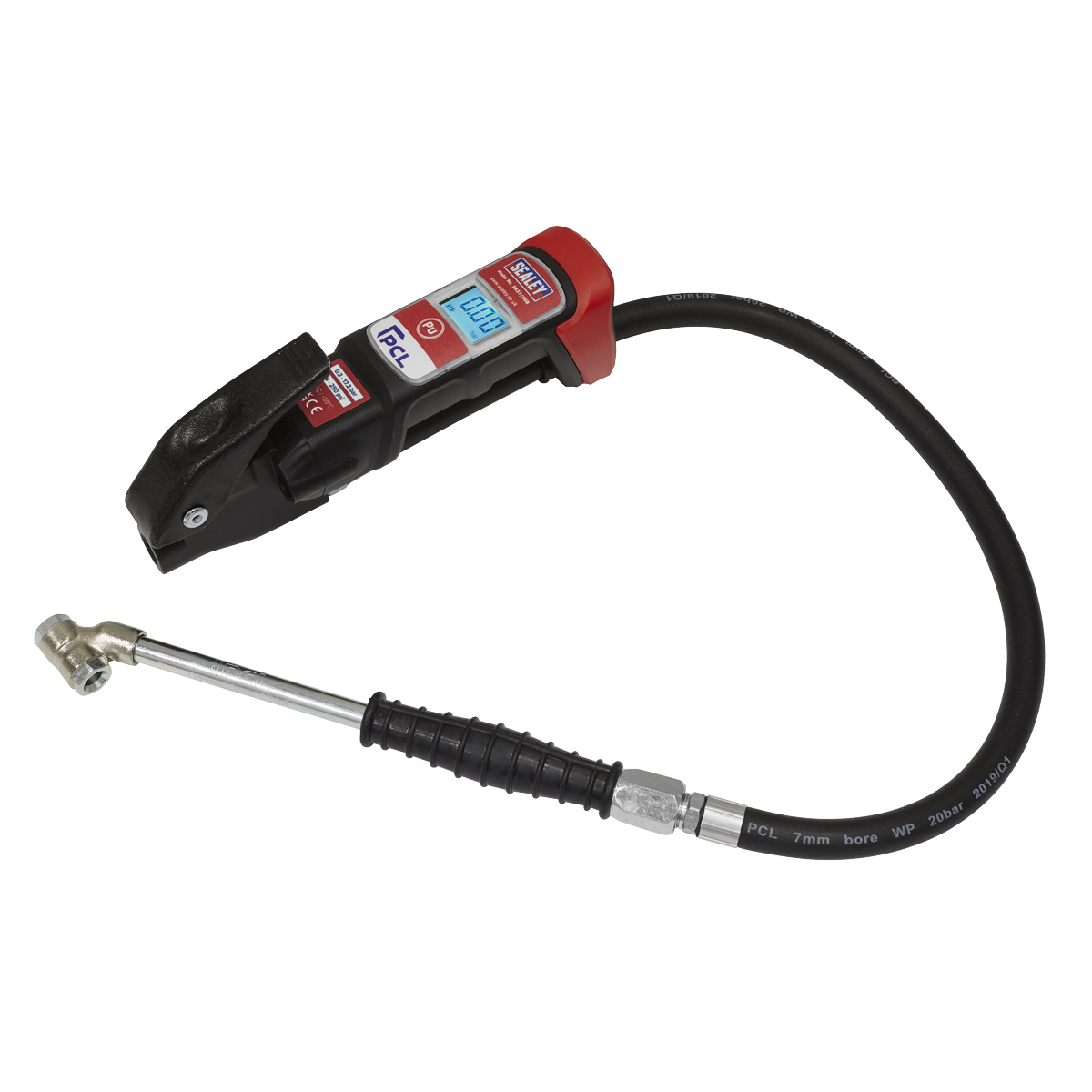 PCL SA37/96B Anodised Digital Tyre Inflator with Twin Push-On Connector