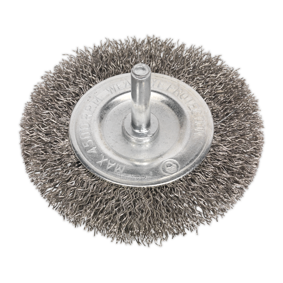 Sealey SFBS75 75mm Crimped Flat Wire Brush with 6mm Shaft