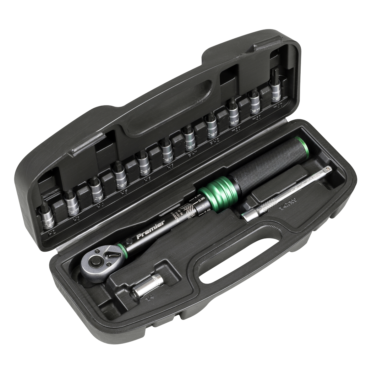 Sealey STW911B Premier Black Torque Wrench Set 1/4"Sq Drive 5-25Nm 14pc