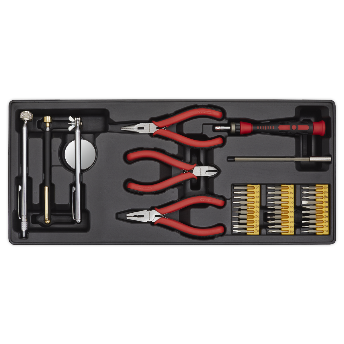 Sealey TBT17 Premier Precision & Pick-Up Tool Set with Tool Tray 38pc