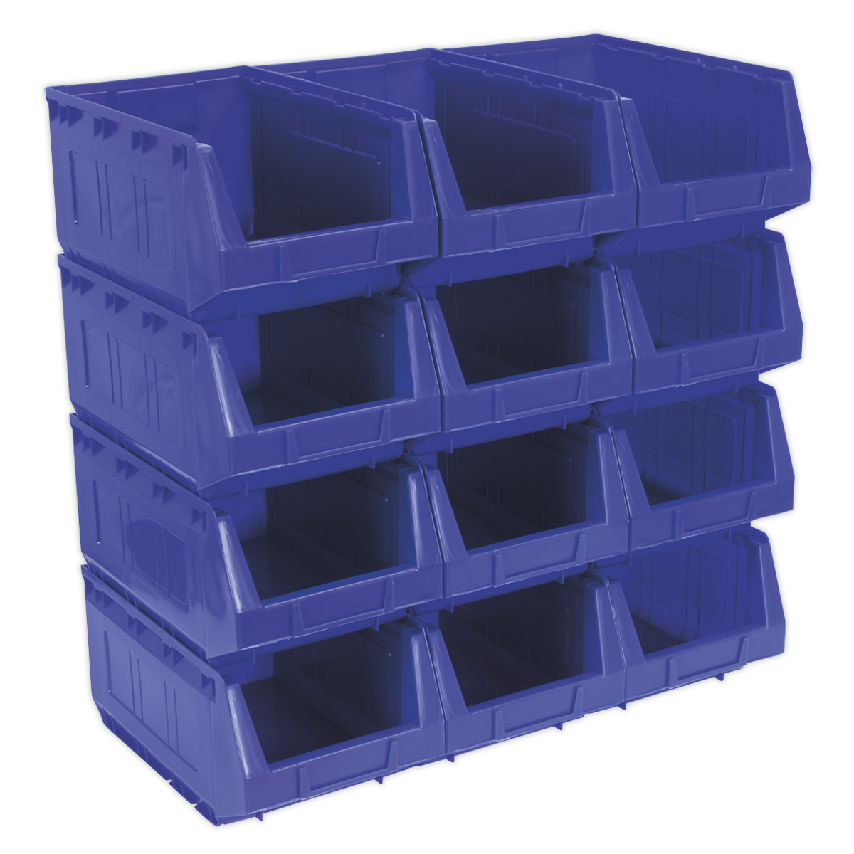 Sealey TPS412B Plastic Storage Bin 210 x 355 x 165mm, Blue - Pack of 12