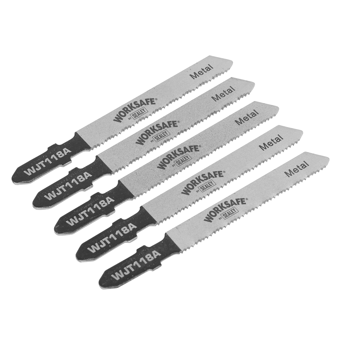 Sealey WJT118A Worksafe Jigsaw Blade for Metal 55mm 21tpi - Pack of 5