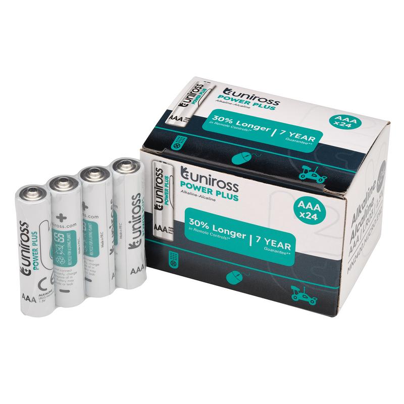 Uniross UPPAAABX-24 LR03 AAA Power Plus Alkaline Batteries (Pack of 24)