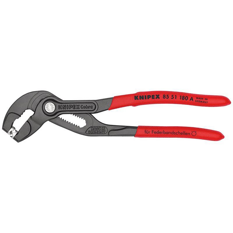 KNIPEX 79173 85 51 180 A SB Spring Hose Clamp Pliers with non-slip plastic coating grey atramentized, 180mm