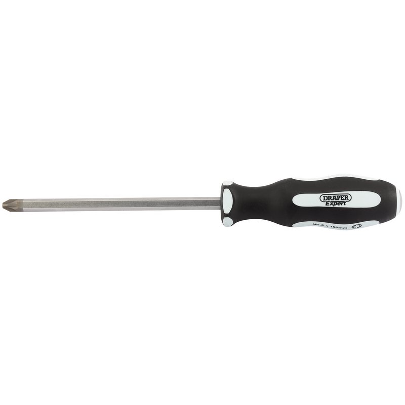 Draper Expert 35232 Pound Thru' PZ TYPE Soft Grip Screwdriver, No.3 x 150mm