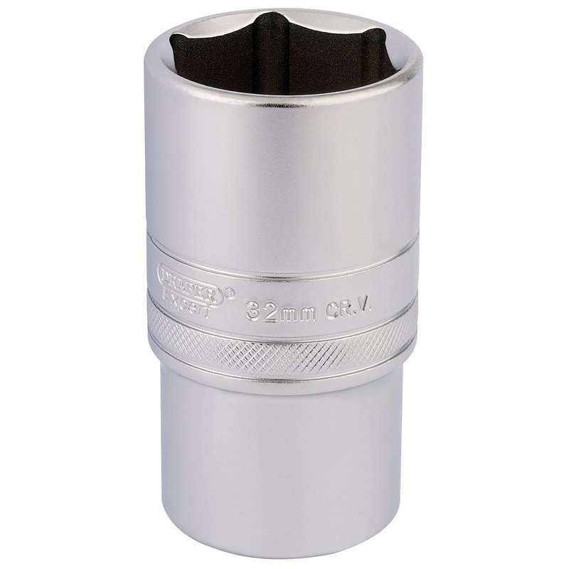 Draper Expert 16660 6 Point Metric Deep Socket, 1/2" Sq. Dr., 32mm