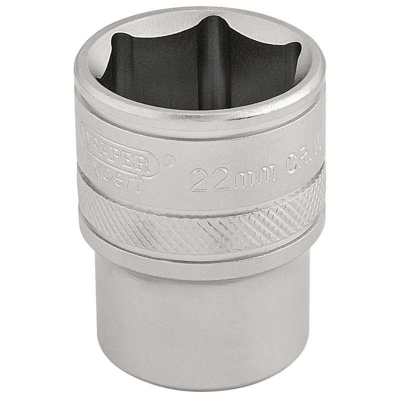 Draper Expert 16613 6 Point Metric Socket, 1/2" Sq. Dr., 22mm