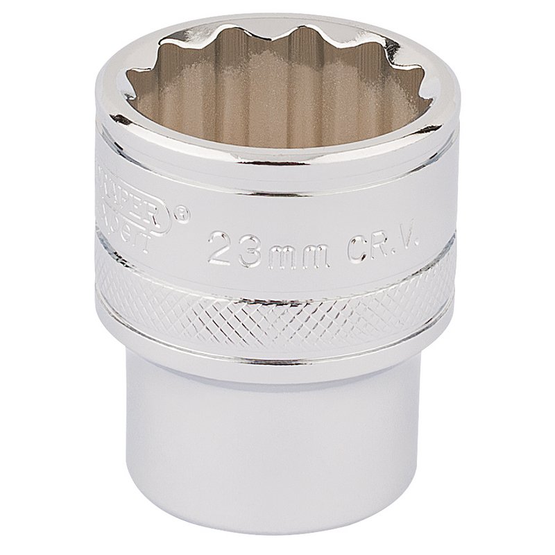 Draper Expert 33370 HI-TORQ 12 Point Socket, 1/2" Sq. Dr., 23mm