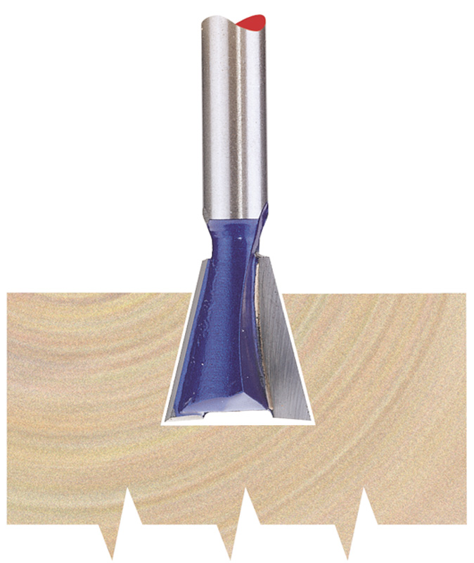 Draper 75346 TCT Router Bit, 1/4" Dovetail, 14mm Diameter