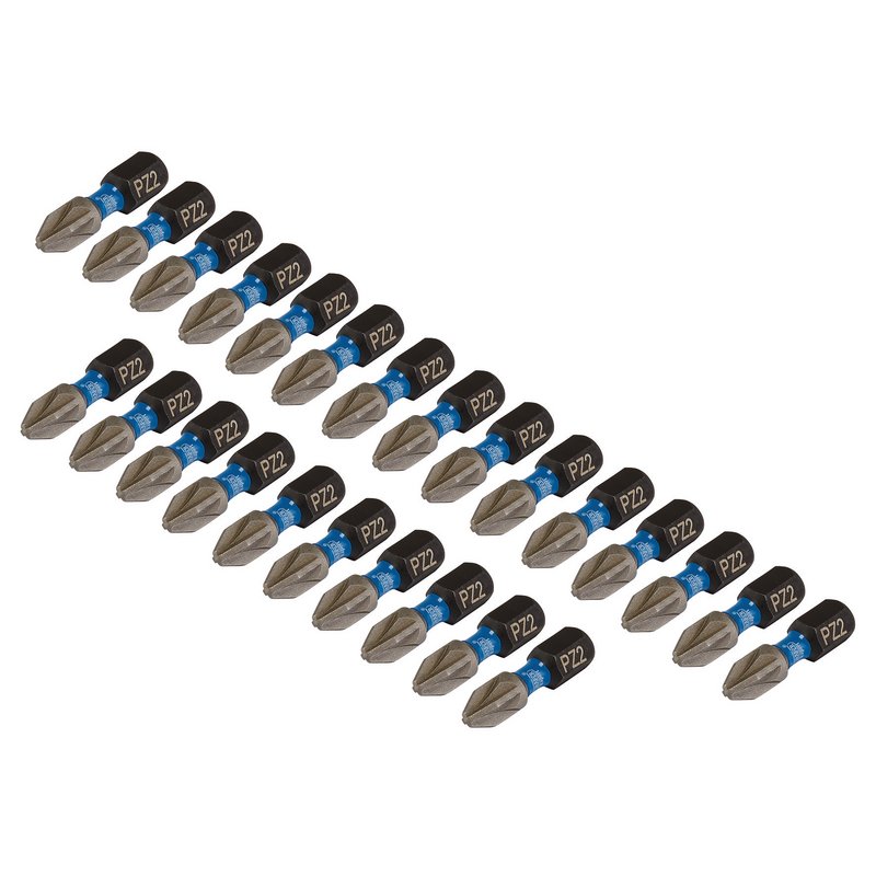 Draper Expert 05689 PZ-Type Impact Screwdriver Bits, No.2 x 25mm, 1/4" Hex (Pack of 25)