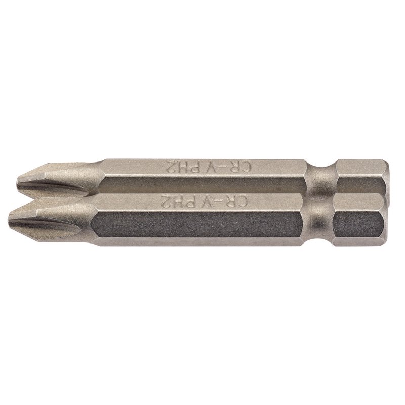 Draper 64237 Cross Slot Insert Bit, 1/4" Hex, 50mm Long, No.2 (Pack of 2)