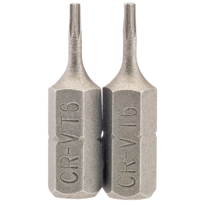 Draper 66338 TX-STAR Insert Bit, 1/4" Hex, 25mm Long, T6 (Pack of 2)