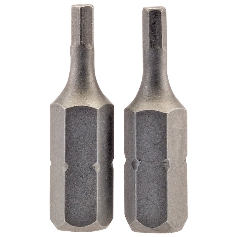 Draper 63961 Hexagonal Insert Bit, 2.5mm, 1/4" Hex, 25mm Long (Pack of 2)