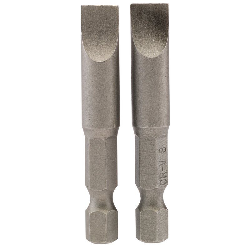 Draper 64226 Plain Slot Insert Bit, 8mm, 1/4" Hex, 50mm Long (Pack of 2)