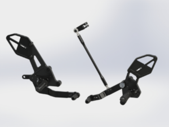 Vortex Racing 15-17 Yamaha FZ-07,18-24 Yamaha MT-07 Rear Set- Black RS651K