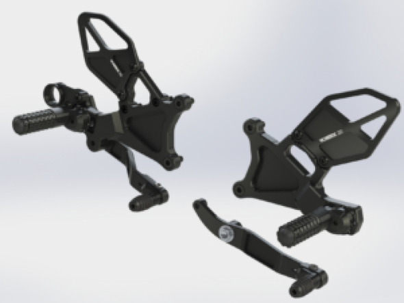 Vortex Racing 06-23 Yamaha YZF-R6 Rear Set- Black RS634K