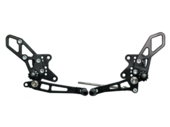 Vortex Racing 08-13 Kawasaki EX250 Ninja,13-17 EX300 Ninja Adjustable Rearsets- Black RS424K