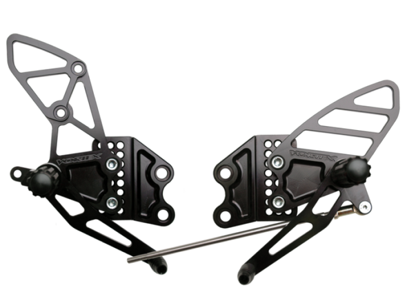 Vortex Racing 04-05 Kawasaki ZX-10R Ninja Adjustable Rearsets- Black RS405K