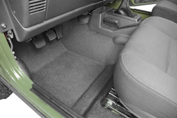 BedRug 97-06 Jeep TJ Front 3pc BedTred Floor Kit w/Center Console - Incl Heat Shields BTTJ97F