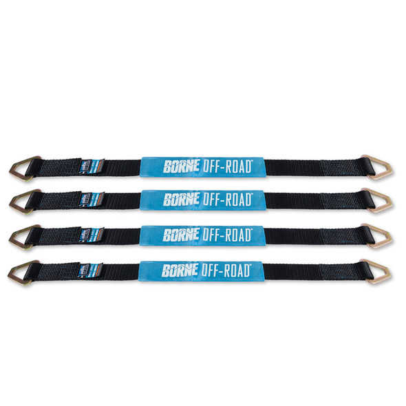 Borne Off-Road Vehicle Ratchet Tie-Down Kit (4 pack) Black BNRTC-TD-4BK