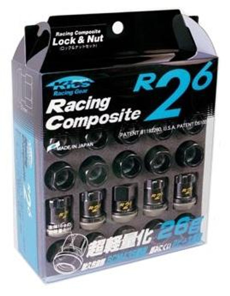 Project Kics 12X1.25 Black R26 Lug Nuts - 16+4 32875