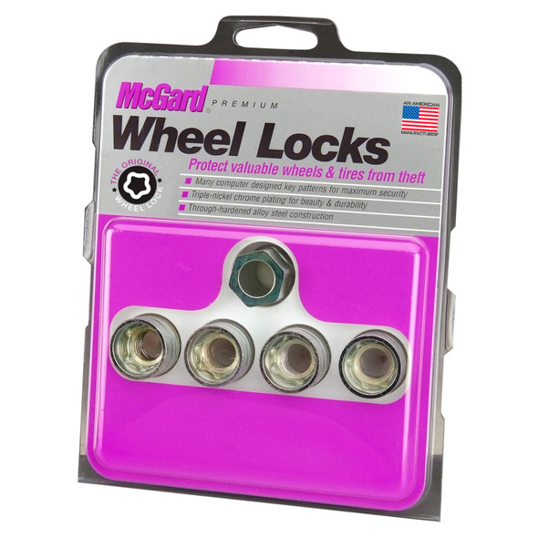 McGard Wheel Lock Nut Set - 4pk. (Under Hub Cap / Cone Seat) M14X1.5 / 22mm Hex / .893in. Length 24019