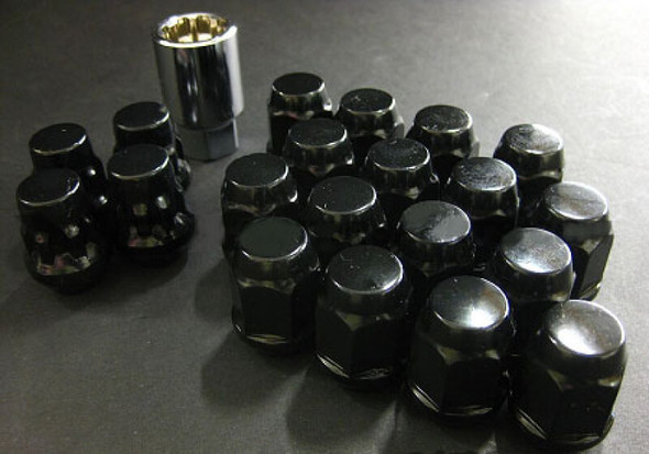 Project Kics 16 LUGS + 4 LOCKS Black Bullock And Nut Set - 12X1.50 W651B19