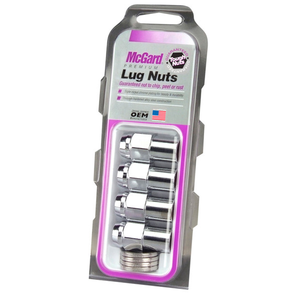 McGard Hex Lug Nut (Reg. Shank - .746in.) 1/2-20 / 13/16 Hex / 1.65in. Length (4-Pack) - Chrome 61000