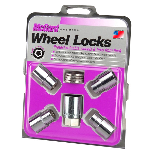 McGard Wheel Lock Nut Set - 4pk. (Reg. Shank Seat) M12X1.5 / 13/16 Hex / 1.38in. Length - Chrome 21156