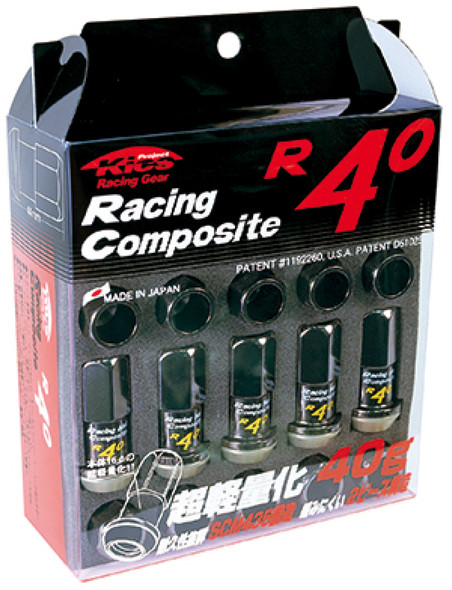 Project Kics 12x1.50 R40 Lug Nuts - Black (20 Pcs) KRC01K