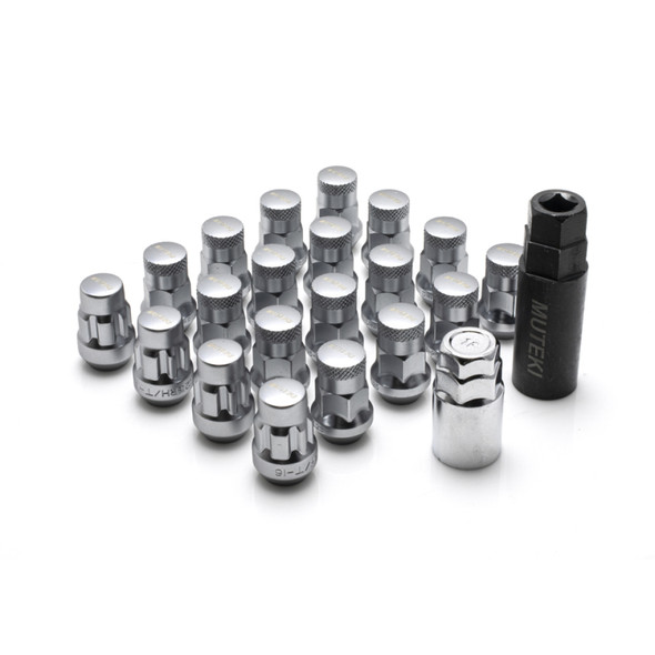 Wheel Mate Muteki SR35 Close End Lug Nuts w/ Lock Set - Satin Silver 12x1.25 35mm 32925SSP